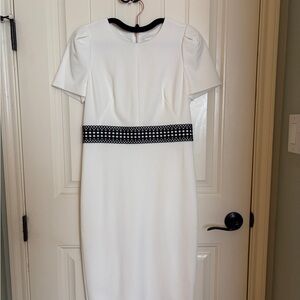 Calvin Klein White Dress with Black Detail